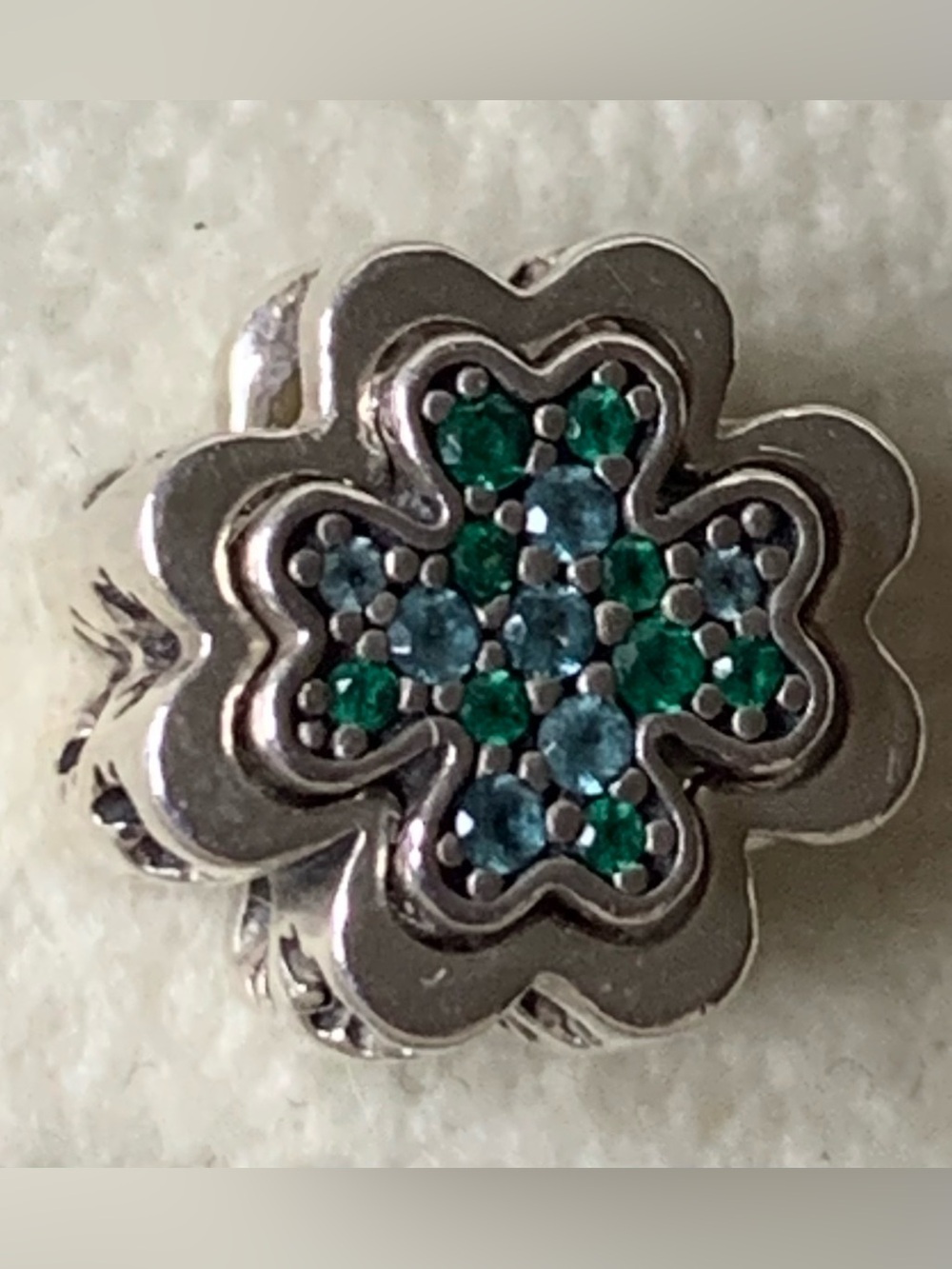Authentic Pandora Splittable Four Leaf Clover Charm